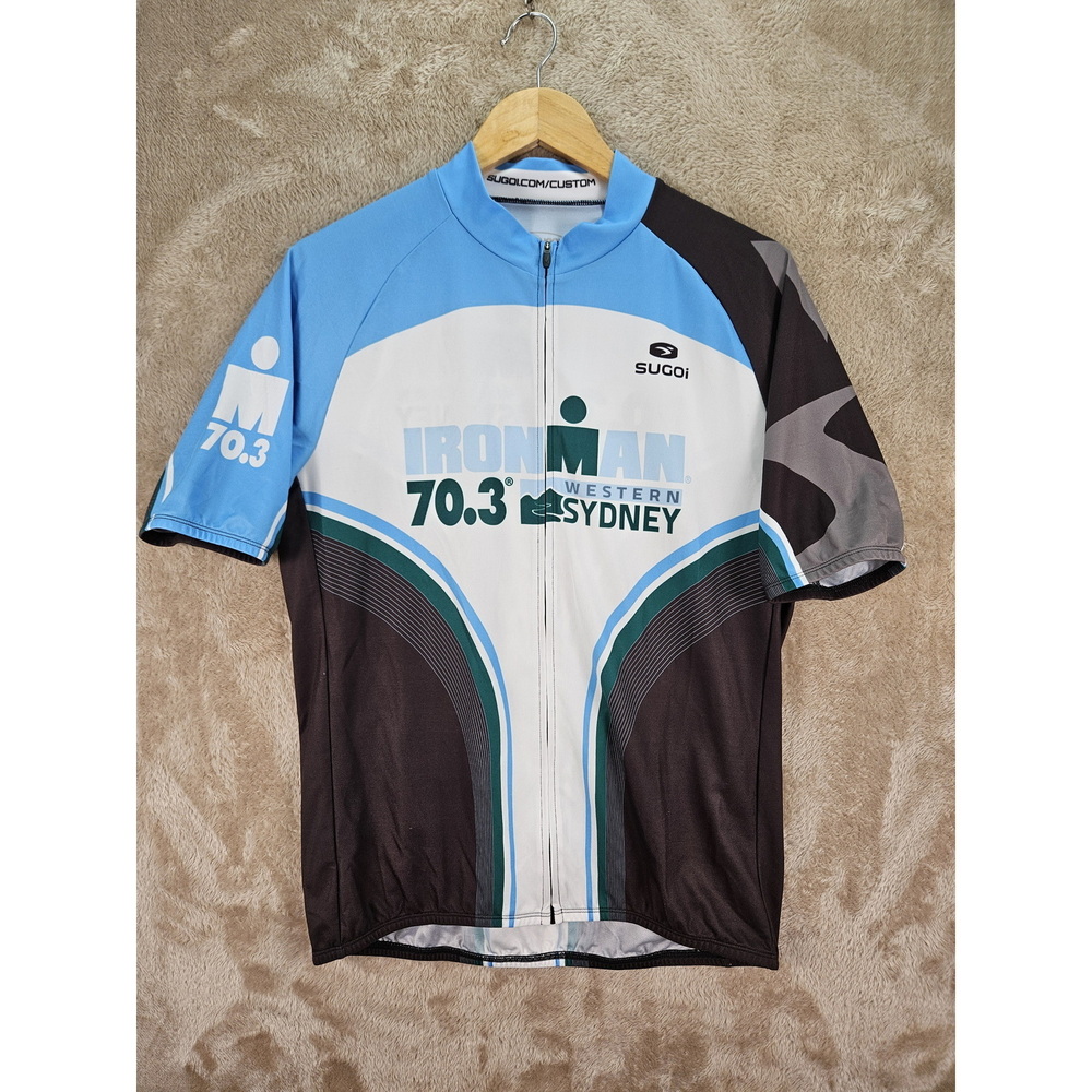 Sugoi Blue Triathlon Cycling Jersey Ironman 70.3 Western Sydney Size M